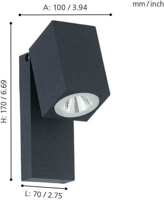 EGLO 96286 SAKEDA LED Exterior Wall Light in Black - Image 4