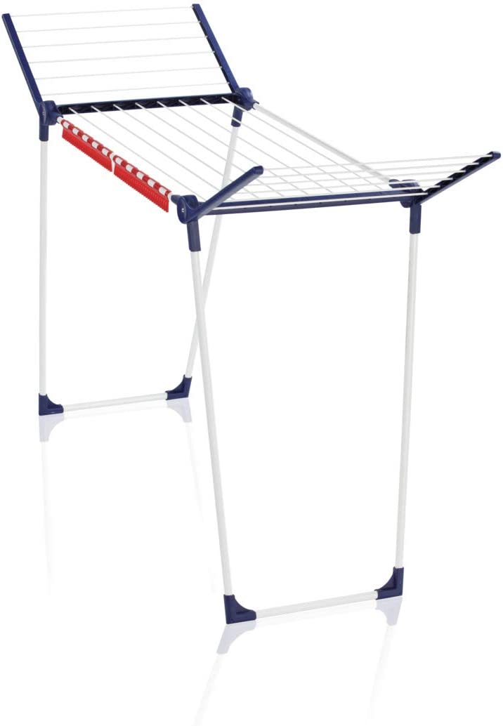 Leifheit Pegasus 150 Solid Slim Clothes Airer, Foldable Clothes Rack for Outdoor and Indoor 15 m Capacity Clothes Rack