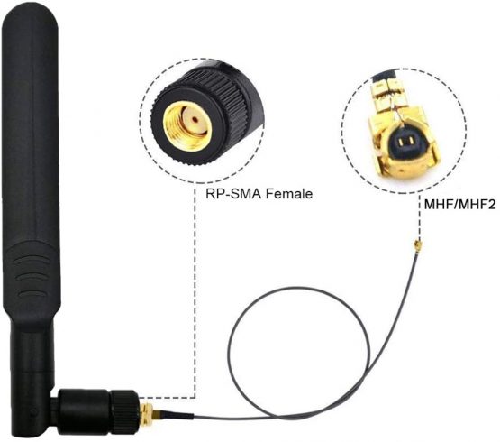 WayinTop 2Set 8dBi 2.4GHz 5GHz Dual Band Wireless Network WiFi RP-SMA Male Antenna + 20cm U/IPEX to RP-SMA Female Pigtail Cable for Mini PCIe Card Router Repeater Desktop PC FPV UAV Drone PS4 - Image 3