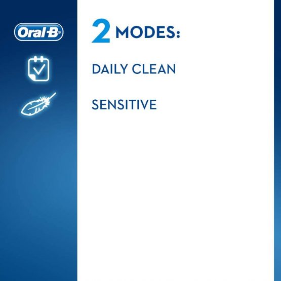 Oral-B Pro 2 2500W 3D White Electric Rechargeable Toothbrush, Pink Handle, 2 Modes, Gum Pressure Sensor, 1 Toothbrush Head, 1 Travel Case, 2 Pin UK Plug, Gift for Men/Women - Image 3