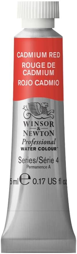 Winsor & Newton 102094 5 ml Tube Professional Water Colour, Cadmium Red, 5 ml (Pack of 1)