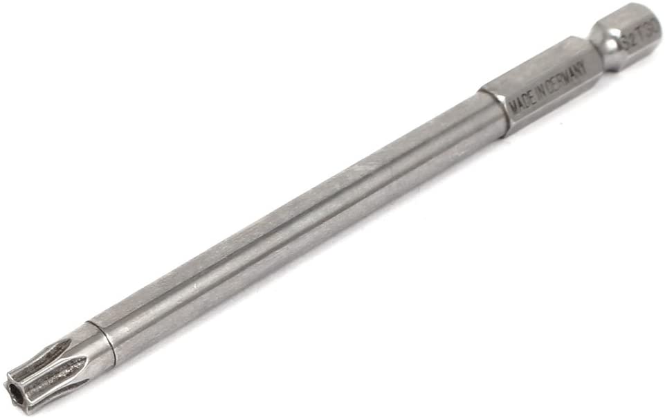sourcing map 100mm Long 1/4" Hex Shank T30 Magnetic Torx Security Screwdriver Bits, H1/4*100mmL*T30 1pcs