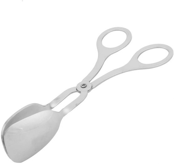 sourcingmap® Stainless Steel Family Kitchen Restaurant Salad Server Mixing Tong Silver Tone - Image 3
