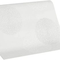 A.S. Creation Non-Woven Glitter Wallpaper Black & White Wallpaper with Flowers 10.05 m x 53 cm Cream White Made in Germany 937922 93792-2