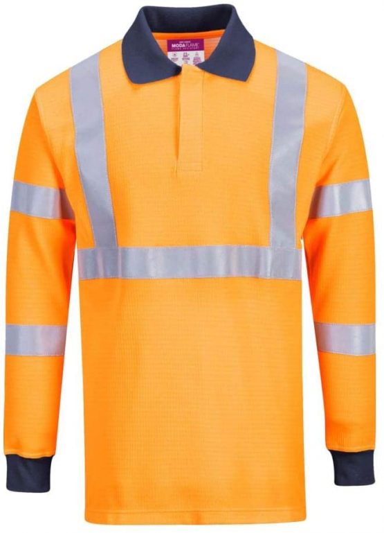 Portwest Flame Resistant RIS Polo Shirt, Color: Orange, Size: XL, FR76ORRXL