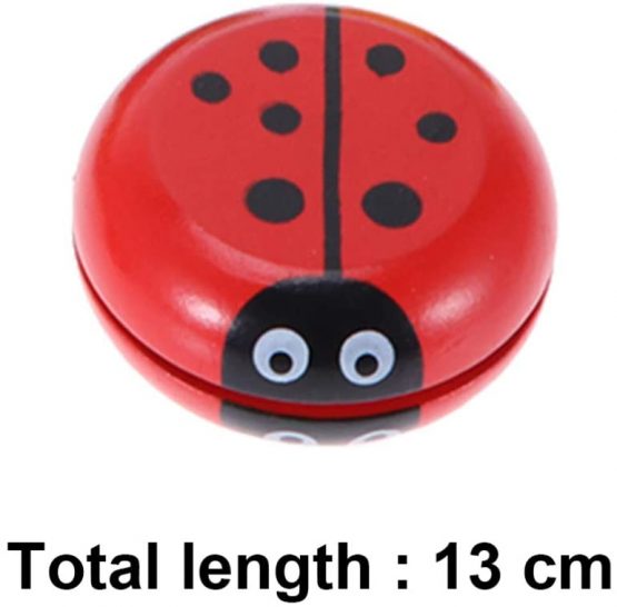 NUOBESTY 10pcs Wooden Yoyo Toys Ladybug Shaped Yoyo Ball Kids Party Favors - Image 3