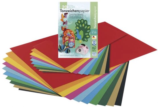 RAYHER 81001000 Tinted Drawing Paper DIN A4 130 g/m2 – 20 sheet block 10