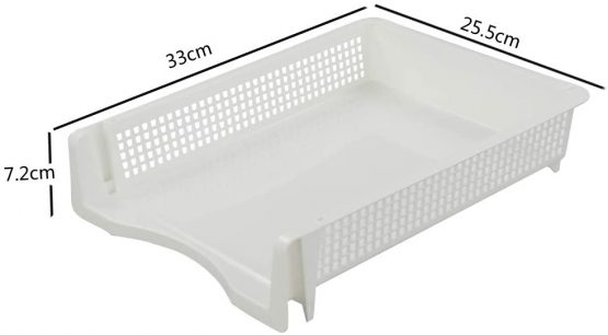 Fosly 6 Tier Letter File Trays, Plastic A4 Paper Tray, White Stackable Office Trays - Image 3