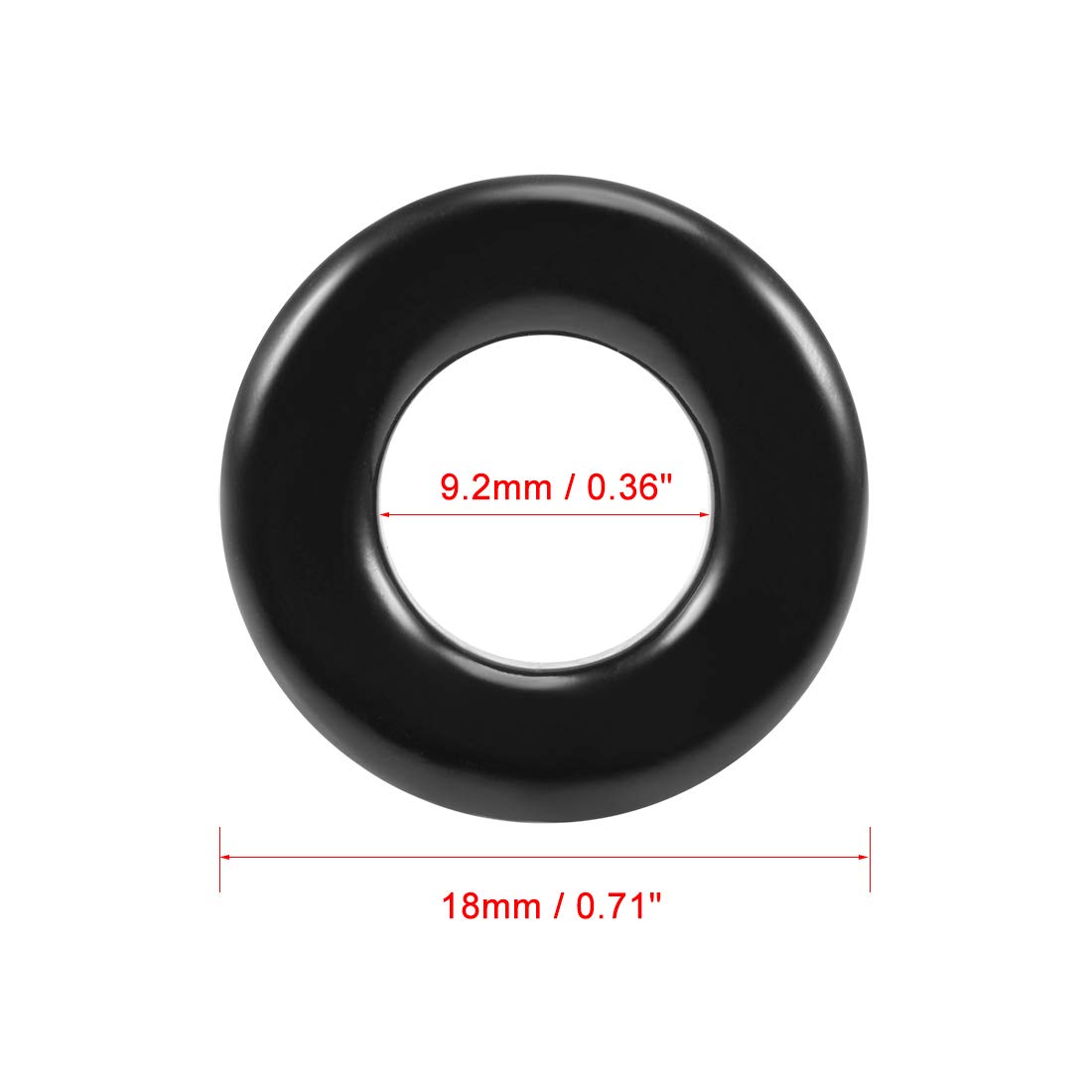 sourcing map 8pcs 9.2 x 18 x 6.5mm Ferrite Ring Iron Powder Toroid Cores Black Gray, Black Gray 8pcs, 9.2mmx18mmx6.5mm - Image 3