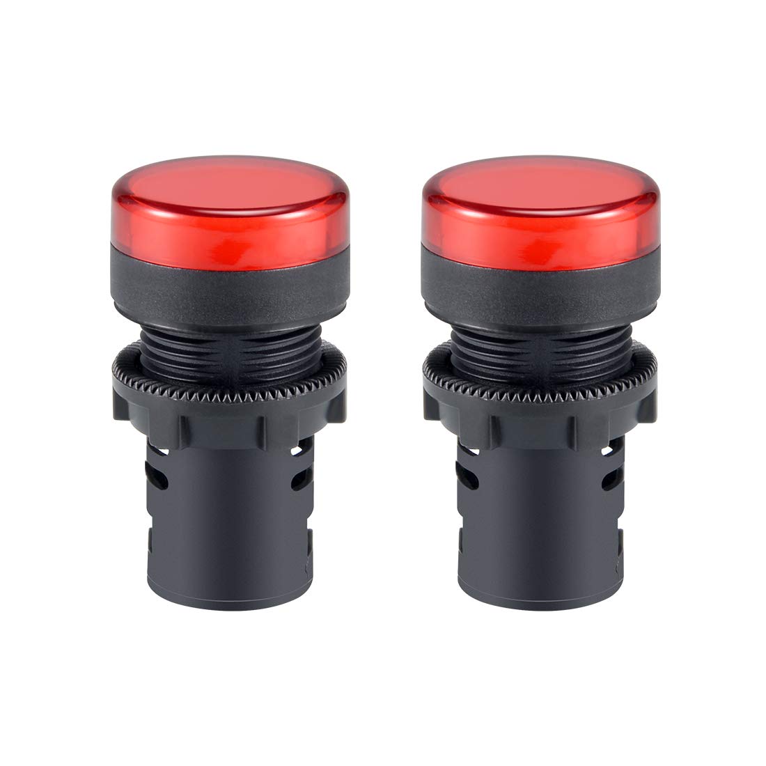 sourcing map 2Pcs Red Indicator Light AC 380V, 22mm Panel Mount, for Electrical Control Panel HVAC, DIY Projects