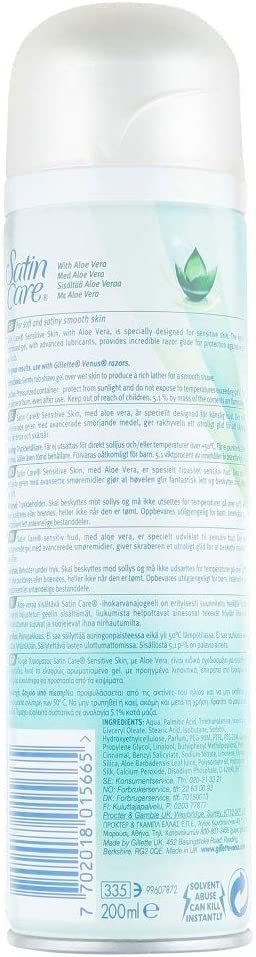 Gillette Satin Care Shaving Gel Sensitive, 200ml, 200 ml (Pack of 1) - Image 3