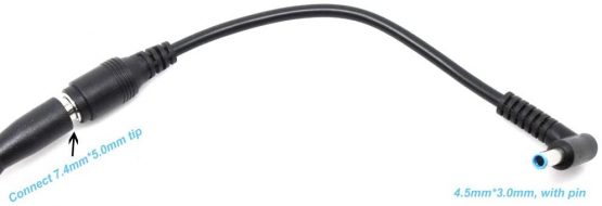 Ac Power Cord Charger Laptop Adapter Tip Connector Converter for HP Stream Spectre Pavilion Envy EliteBook Split Chromebook EliteBook Folio Female 7.4x5.0mm to 4.5x3.0mm - Image 4