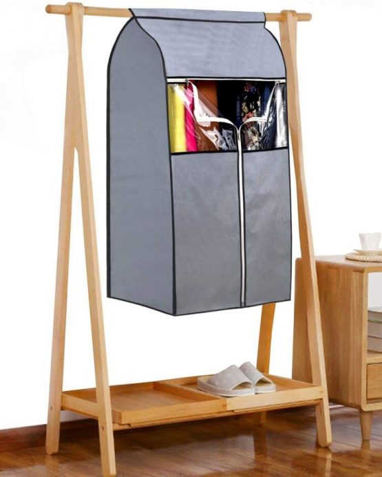 MISSLO 43” Hanging Clothes Storage Coat Covers Garment Bags Dustproof Dress Jackets Protector for Wardrobe Cover Rack with Clear Window - Image 3