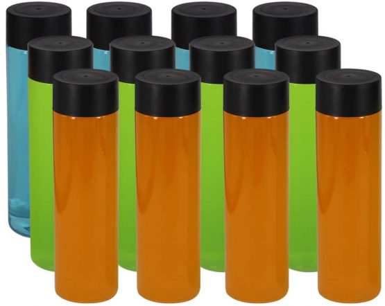 YBCPACK 12 Pack 13.6 OZ (400 ml) Clear PET Plastic Juice Bottles with Black Lids - Plastic Smoothie Drink Bottles Ideal for Water, Juice, Milk and Other Homemade Beverages - Image 4