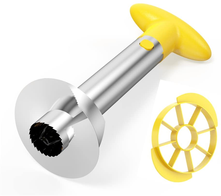 Pineapple Peeler and Corer Slicer Cutter Stainless Steel Easy Kitchen Fruit Tool by SameTech, Yellow - Image 2