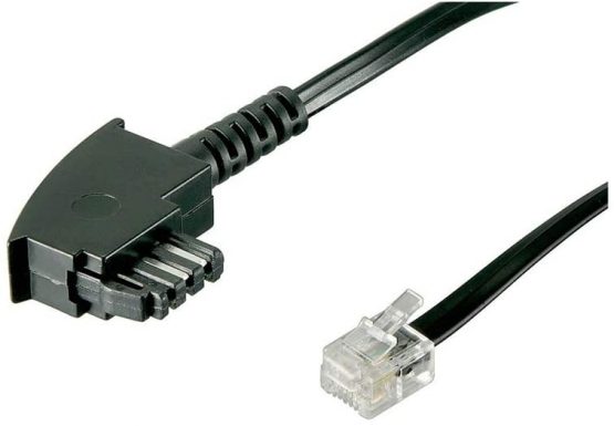 Goobay 68537 TAE-F Cable, Universal Pin Out, Black, 10m Length