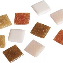 Rayher 1453031 Glass Mosaic Tiles for Arts and Crafts, Squares in the Size 1 x 1 cm, Natural Shades, 1 kg