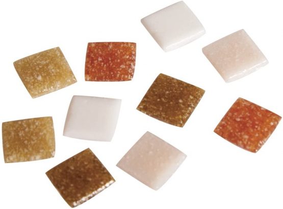 Rayher 1453031 Glass Mosaic Tiles for Arts and Crafts, Squares in the Size 1 x 1 cm, Natural Shades, 1 kg