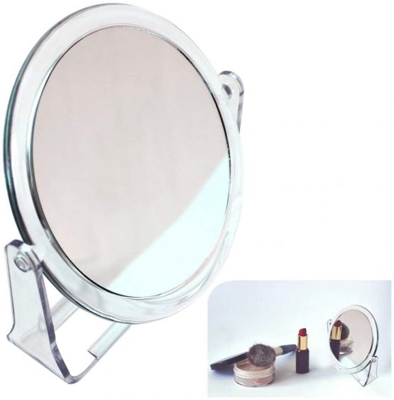 Double–Sided Makeup Mirror- Provides a clear view without being harsh on your eyes.