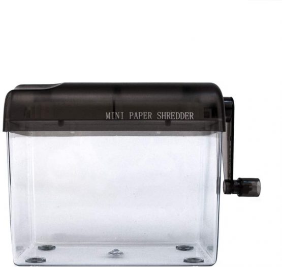 Manual Shredder - A6 Straight Cut Smash Portable Mini Paper Grinder Fits Folded A4 Portrait Paper Capacity 1.5L Blue - Image 4