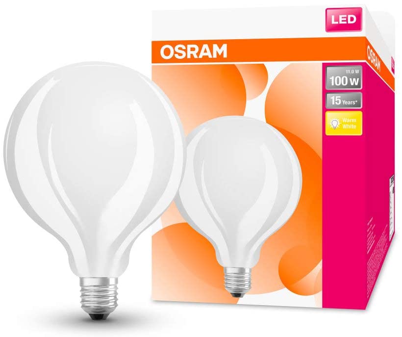 OSRAM LED lamp , Base: E27 , Warm White , 2700 K , 11 W , replacement for 100 W Incandescent bulb