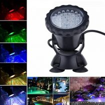SecurityIng Pond Light, 36 LED Waterproof Underwater Submersible Lights Multi-Color Spotlight Dimmable Aquarium Light for Garden Fountain Fish Tank Pool,Control Not Included (1 Pack)