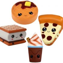 Anboor 4 Pcs Squishies Smore Waffle Cake Pizza Coffee Cup Kawaii Scented Soft Slow Rising Squeeze Stress Relief Kids Toy Xmas Gift