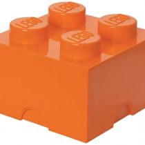 LEGO Brick 4 Knobs Stackable Storage Box, Bright Orange, 5.7 Litre