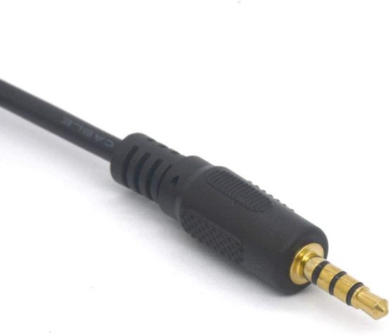 Angled Micro USB To 3.5mm Car AUX Cable, Gold Plated 3.5 Male to Micro USB Male Audio Converter Headphones Extension Cord - Image 2
