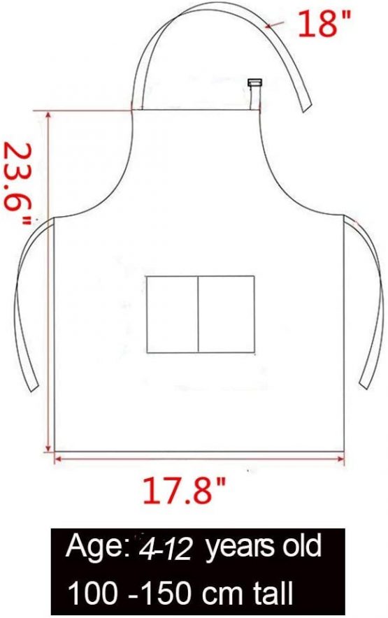 CWFUN 2 Pcs of White Kids-Children Apron,Aprons for Kids-Boys Girls Adjustable Aprons-Children Kid's Kitchen Cooking and Baking Aprons(4-12 Years Old-Children One Size, White) - Image 3
