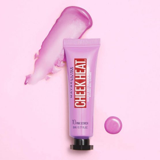 Maybelline Blusher Cheek Heat Water Infused Hydrating Gel Sheer Blusher 10 Pink Scorch - Image 4