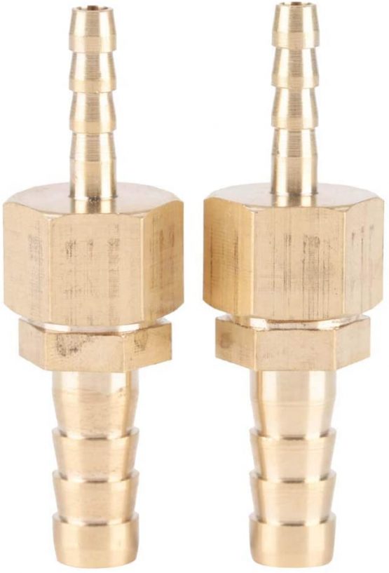 2pcs 4-8mm Brass Hose Barb Quick Release Pack Reducing Pipe Fitting Plug Connector for Pond Pool Hose Pipe Adapters