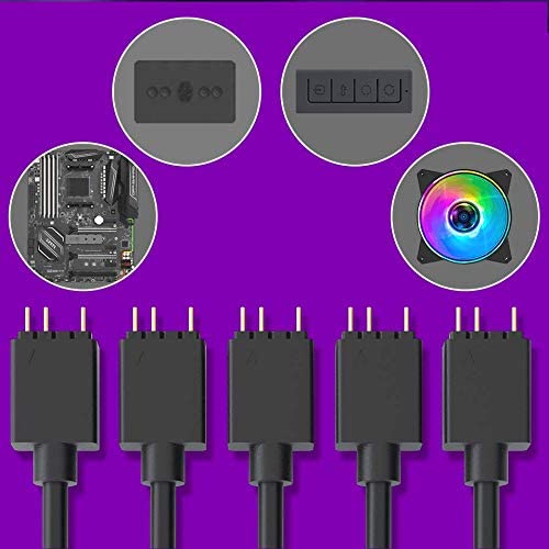 Cooler Master ARGB 1-to-5 Splitter Cable, 3-Pin LED Connector, 58 cm, MFX-AWHN-1NNN5-R1, black / black - Image 2