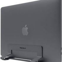 Macally VCSTAND Space Saving and Stylish Steel Stand for MacBook, MacBook Air, MacBook Pro and any Laptop between .63” and 1.19”/1.6 cm to 3 cm - Space gray