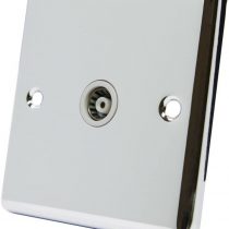 AET CPC1GTVWH Polished Chrome Classical TV White Insert-1 Gang Coaxial Female Socket