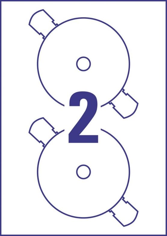 Avery Zweckform L7676 25 A4 Pack of 50 CD Labels Diameter 117 mm 25 Sheets White - Image 2