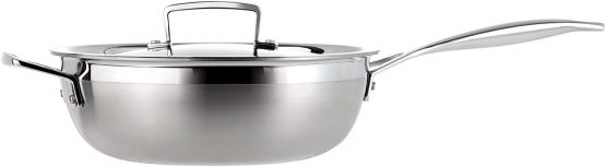 Le Creuset 96201424001000 3-Ply Stainless Steel Non-Stick Chef Pan with Lid, 24 x 8.5 cm , Silver - Image 2