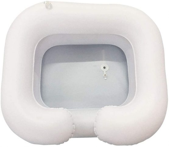 Inflatable Hair Washing Basin, Portable Bedside Shower with Drain Tube, Shampoo and Conditioner Basin, Wash Hair in Bed for Injured, Elderly, Disabled, Bed-Bound, Handicapped, Easily Clean Hair