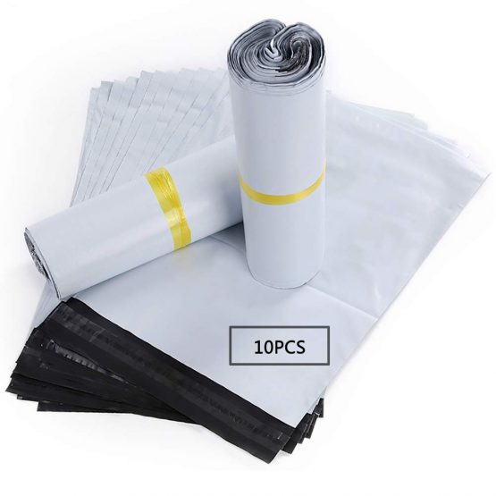 HVDHYY 100pcs Postage Bags for Clothes Mixed Sizes Parcel Bags for Posting Waterproof Mailing Mail Bags White Plastic Post Packaging Shipping Bags Tamper-proof Self Seal Postal Bags New Material
