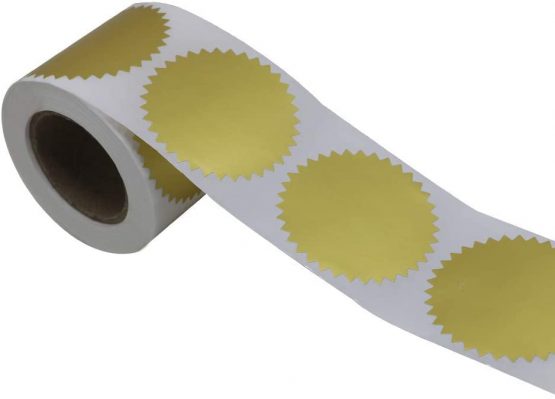 Hybsk 2" Gold Certificate Wafer Seals Labels Awards Legal Embossing Stickers (Gold) - Image 3