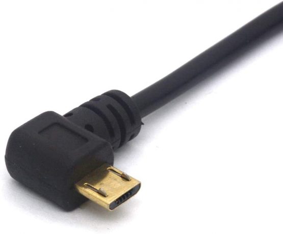 Angled Micro USB To 3.5mm Car AUX Cable, Gold Plated 3.5 Male to Micro USB Male Audio Converter Headphones Extension Cord - Image 4