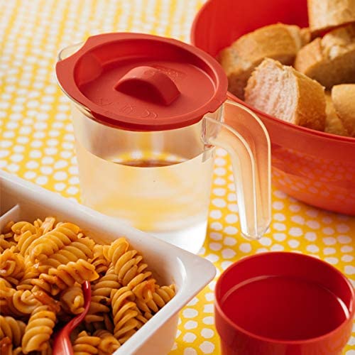 Roltex Set of 4 500ml Clear Frosted Fridge Bath Water Jugs with Coloured Lids Shatter Proof Polycarbonate Plastic - Image 3