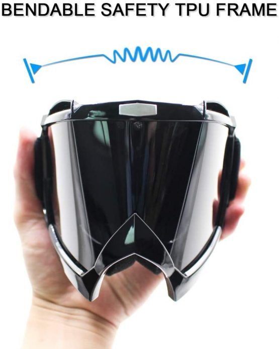 SPOSUNE Motorcycle Goggles, ATV Dirt Bike Off Road Racing MX Riding Goggle Anti-Scratch Dustproof Bendable UV400 Eyewear Padded Soft Thick Foam,Adjustable Strap Adults' Cycling Motocross - Image 3