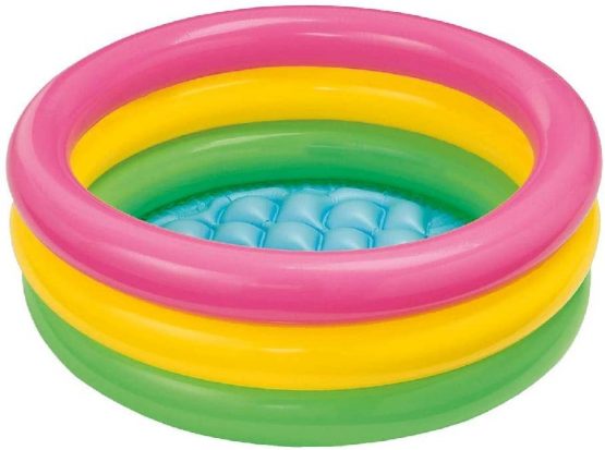 Intex 57107NP John Adams Leisure 24-inch Sunset Glow Baby Pool, Pink-Yellow-Green, 1 Size