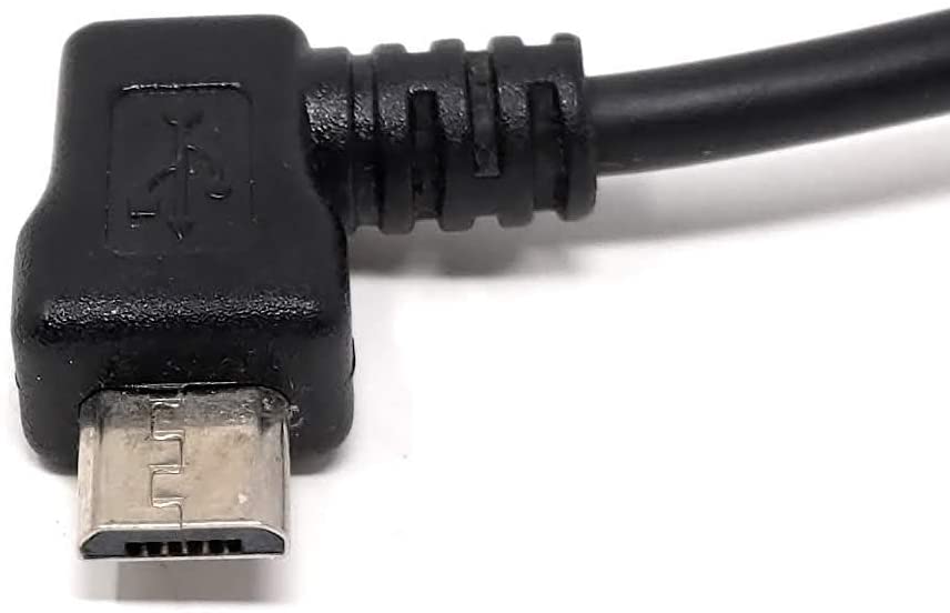 System-S micro USB 2.0 cable angled 90 degrees angled connector (left/male) adapter data cable and charging cable 100 cm - Image 2