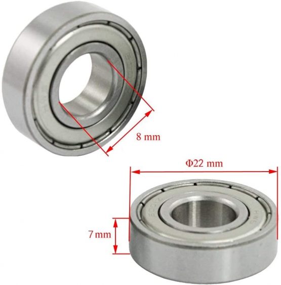 Wvzong Skateboard Bearings Longboard Bearings Roller Skate Bearings 608 ZZ(8mm x 22mm x 7mm) 20 Pack - Image 2