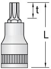 GEDORE Screwdriver bit socket Torx, T27, AF 4.99 mm, 1/4" 6.3 mm, Screwdriver bit socket, Tool, ITX 20 T27 - Image 3