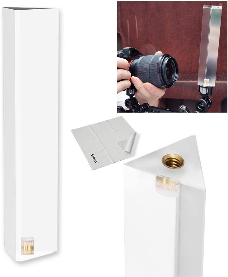 Selens Triangular Prism Photography Optical Crystal Glass Professional with 1/4 Inch