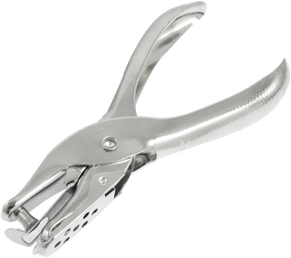 Sourcingmap Silver Tone Alloy Single Hole Punch Hand Tool for Paper Card