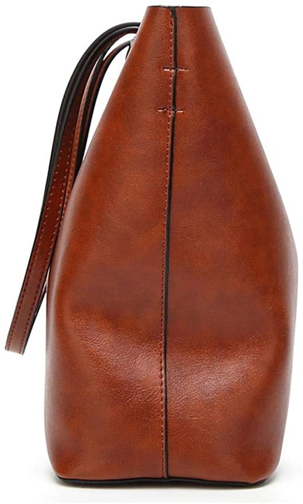LIRENSHIGE Womens Soft Leather Handbags Large Capacity Retro Vintage Top-Handle Casual Tote Shoulder Bags - Image 4